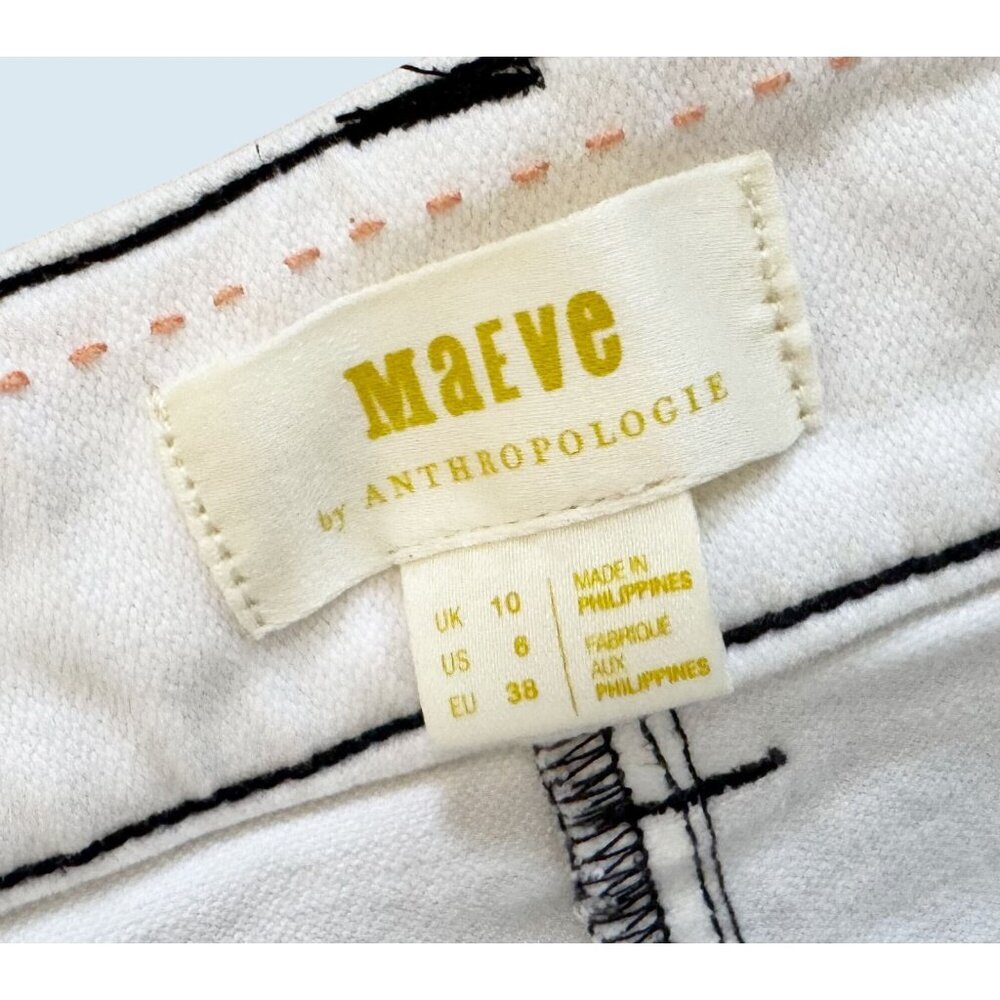 ANTHROPOLOGIE / MAEVE Joss Contrast Stitch Utility Pant Jean Size 6 - Picture 7 of 8